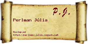 Perlman Júlia névjegykártya